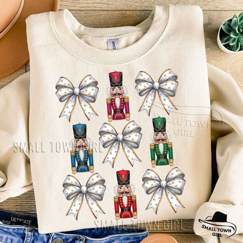 Cute Coquette Christmas Bow Nutcracker Png Coquette Png Glitter Bow Png Christmas Png Sublimation C 2