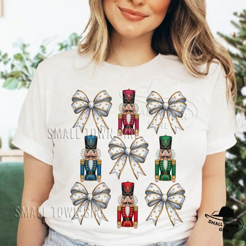 Cute Coquette Christmas Bow Nutcracker Png Coquette Png Glitter Bow Png Christmas Png Sublimation C 4