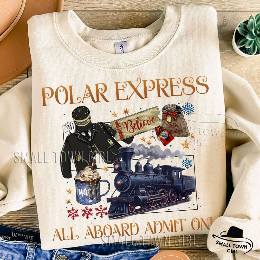 Retro Polar Express North Pole Christmas Png Funny Christmas Png Family Christmas Png Polar Express 4