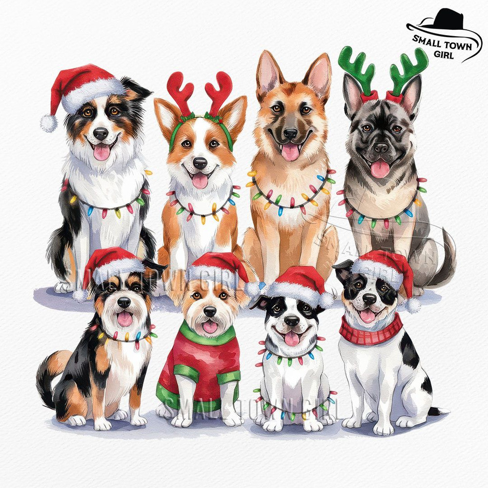 Christmas Dogs Santa Hat Sublimation Png Christmas Dogs Png Christmas Png Dog Png Dog Lover Png Hol 0