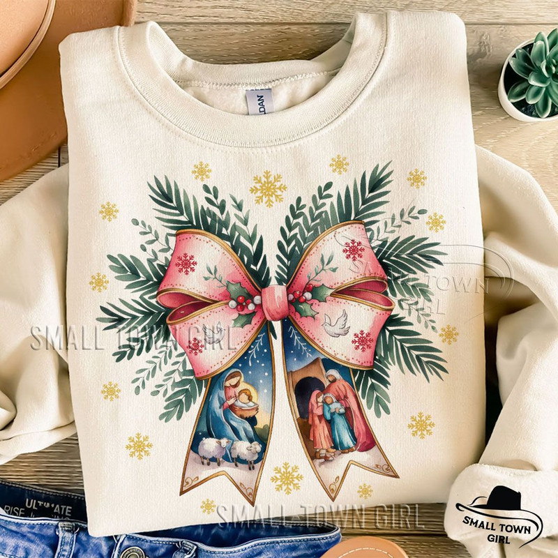 Jesus Christmas Coquette Bow Nativity Png Christian Christmas Png Nativity Scene Png Baby Jesus Png 4