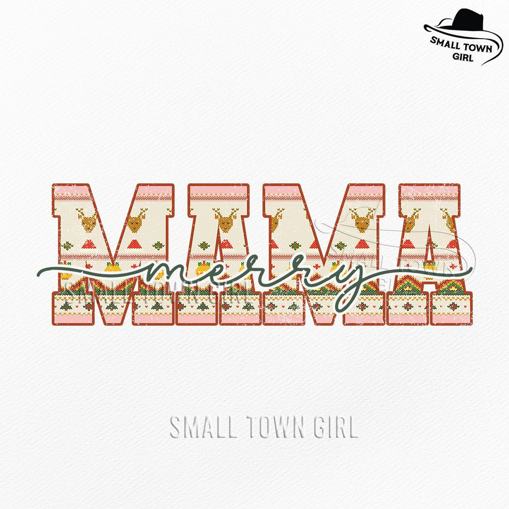 Merry Mama Retro Christmas Mom Sweater Png Merry Mama Png Merry Mini Png Christmas Mom Png Christma 0