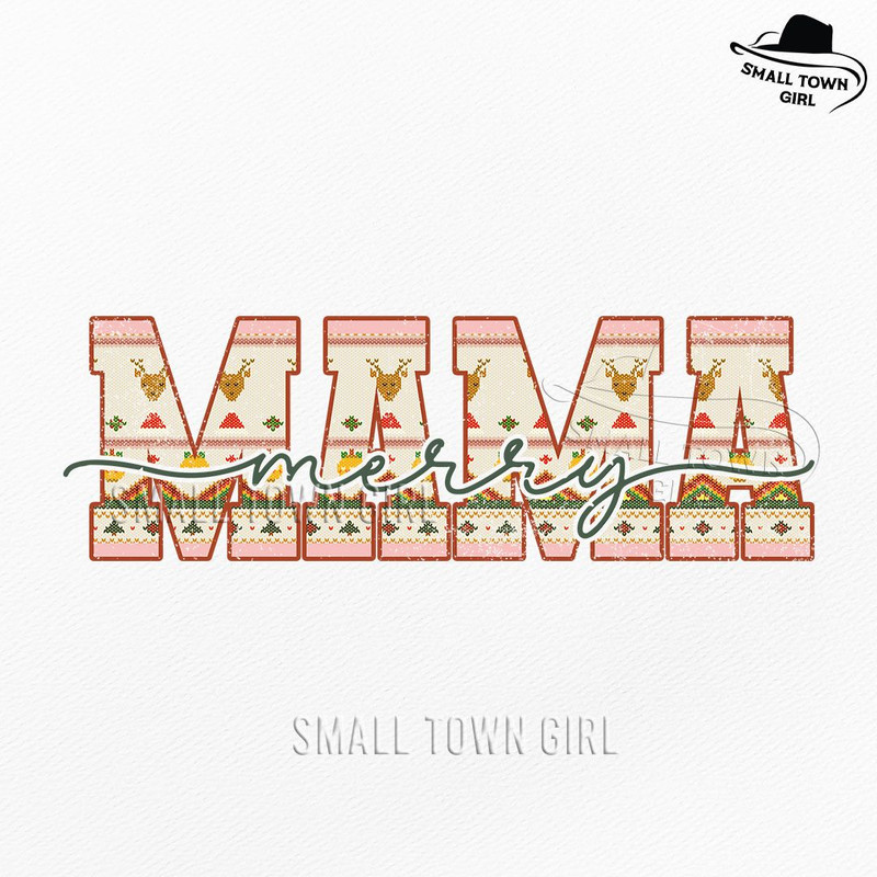 Merry Mama Retro Christmas Mom Sweater Png Merry Mama Png Merry Mini Png Christmas Mom Png Christma 0