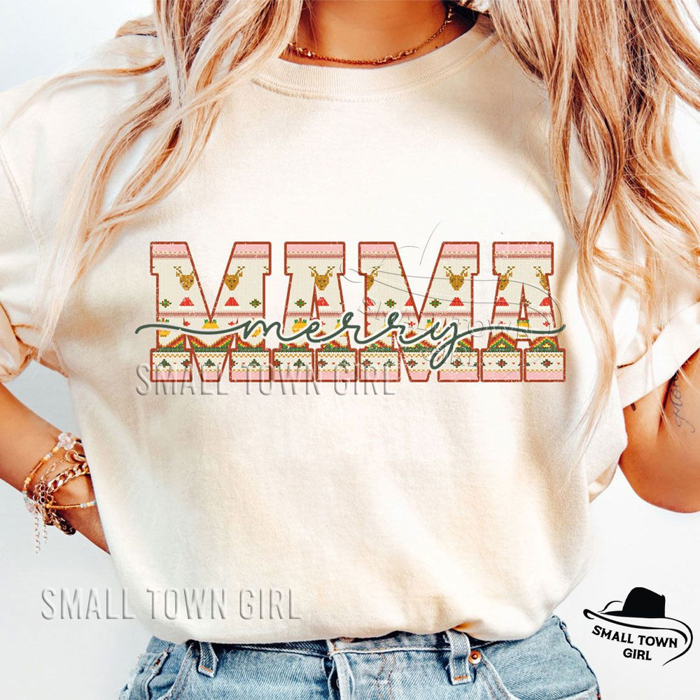 Merry Mama Retro Christmas Mom Sweater Png Merry Mama Png Merry Mini Png Christmas Mom Png Christma 2