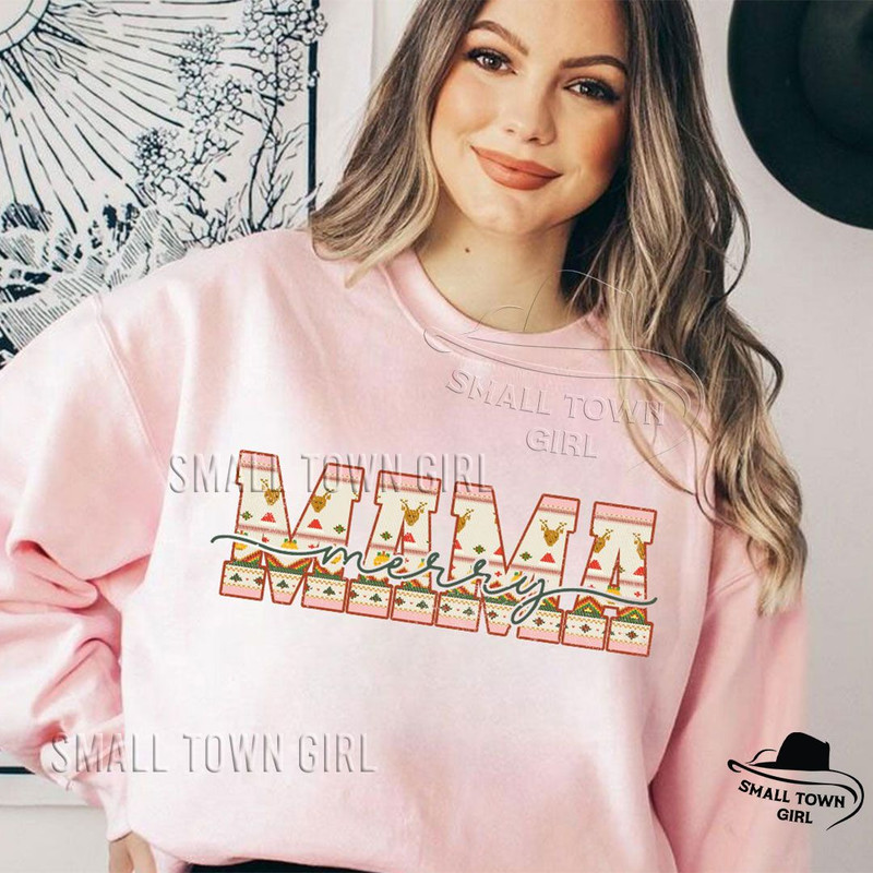 Merry Mama Retro Christmas Mom Sweater Png Merry Mama Png Merry Mini Png Christmas Mom Png Christma 1