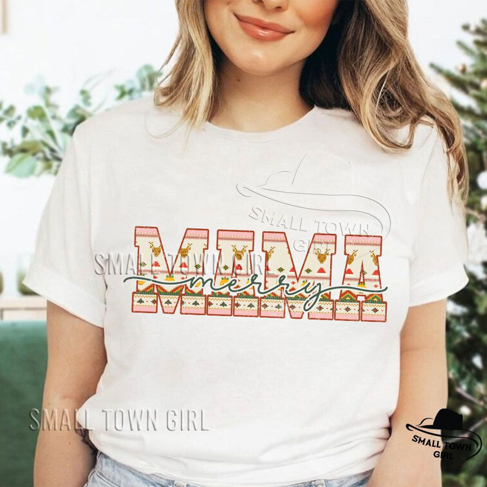 Merry Mama Retro Christmas Mom Sweater Png Merry Mama Png Merry Mini Png Christmas Mom Png Christma 5