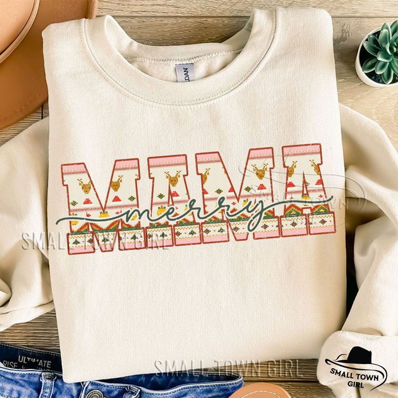 Merry Mama Retro Christmas Mom Sweater Png Merry Mama Png Merry Mini Png Christmas Mom Png Christma 3