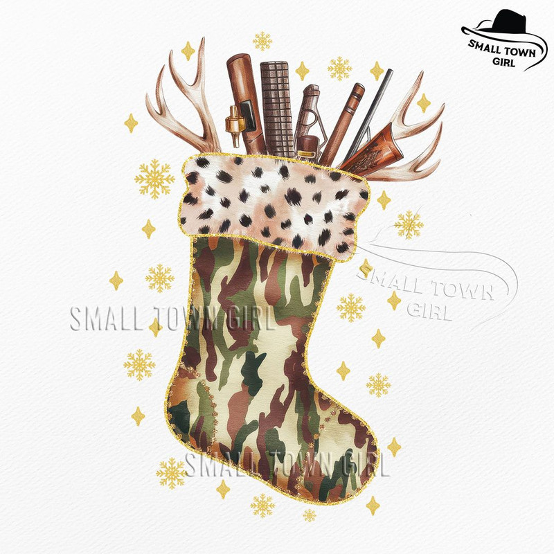 Camo Christmas Stocking Hunting Western Png Camo Christmas Stocking Png Western Christmas Png Dalma 0
