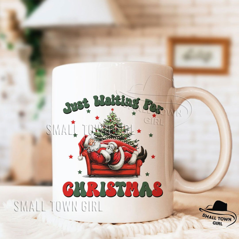 Funny Retro Santa Waiting For Christmas Png Just Waiting For Christmas Png Santa Claus Png Retro Ch 5