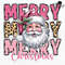 Leopard Merry Christmas Pink Santa Png Pink Christmas Png Christmas Png Retro Christmas Png Santa C 0