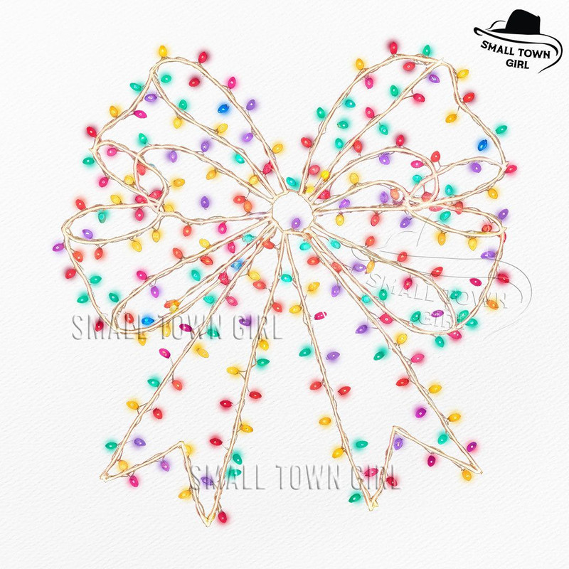Christmas Light Coquette Bow Png Christmas Season Png New Year Png Christmas Png Retro Christmas Sh 0