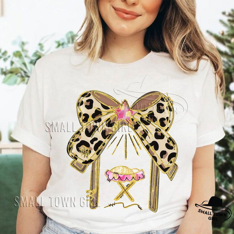 Leopard Bow Nativity Coquette Christmas Png Bow Manger Png Christmas Bow Colorful Christmas Png Chr 2