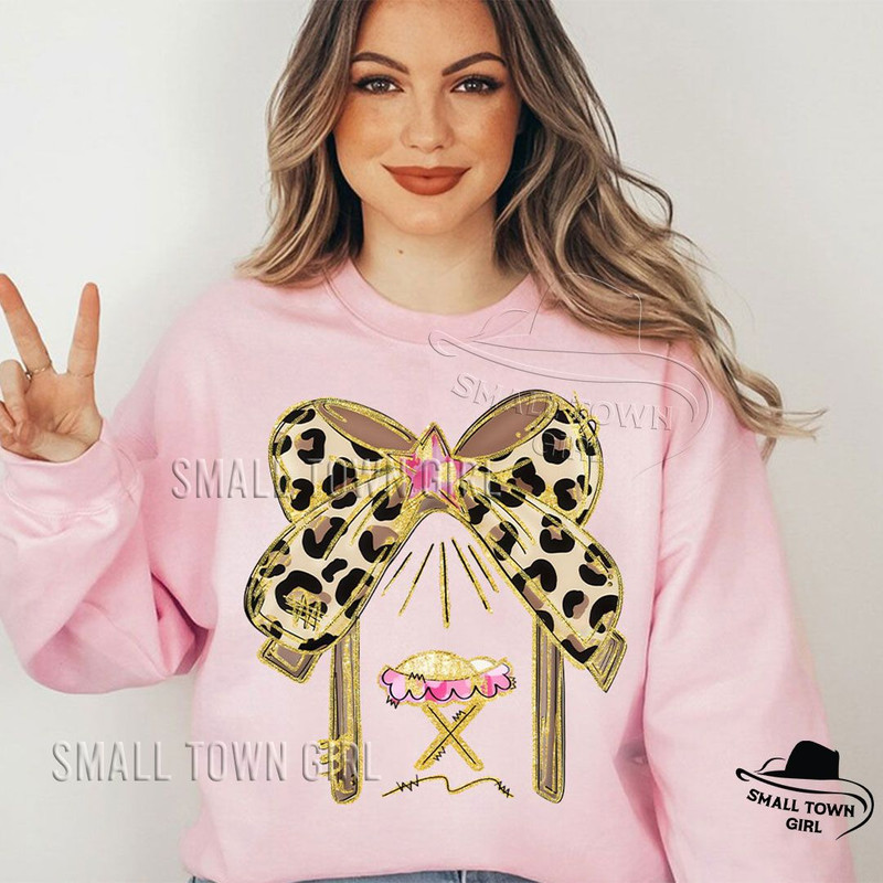 Leopard Bow Nativity Coquette Christmas Png Bow Manger Png Christmas Bow Colorful Christmas Png Chr 3