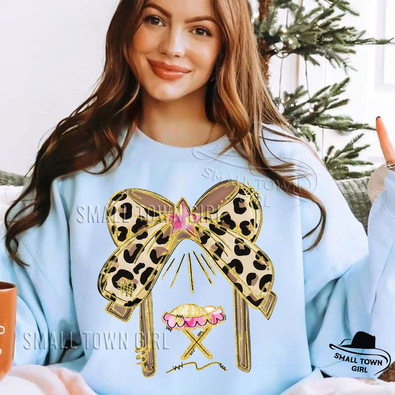 Leopard Bow Nativity Coquette Christmas Png Bow Manger Png Christmas Bow Colorful Christmas Png Chr 5