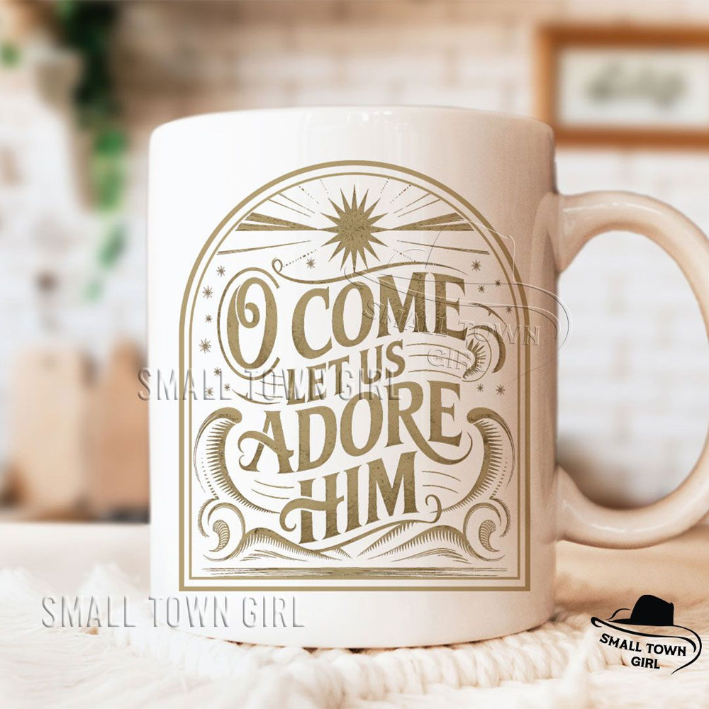 O Come Let Us Adore Him Retro Christmas Png Christian Christmas Png Vintage Christmas Png Christmas 6