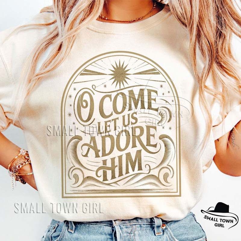 O Come Let Us Adore Him Retro Christmas Png Christian Christmas Png Vintage Christmas Png Christmas 5