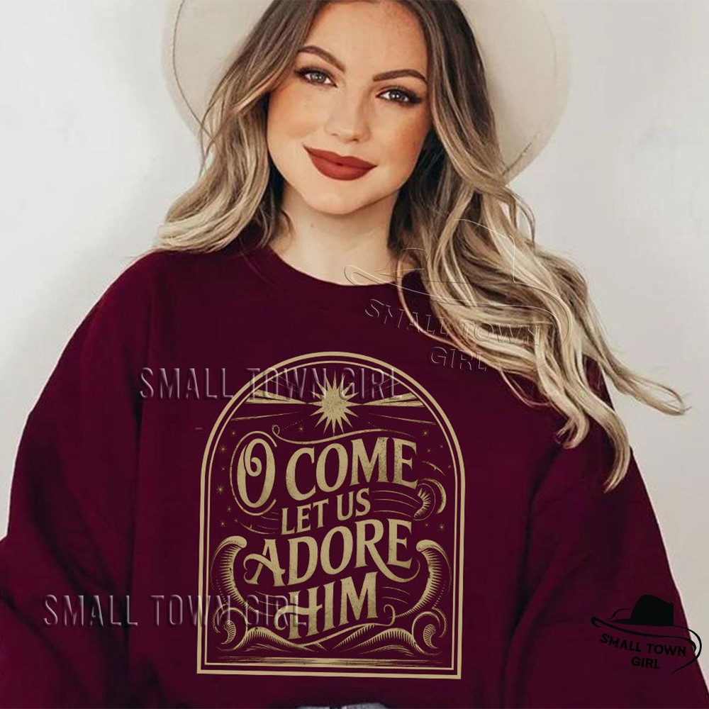 O Come Let Us Adore Him Retro Christmas Png Christian Christmas Png Vintage Christmas Png Christmas 1