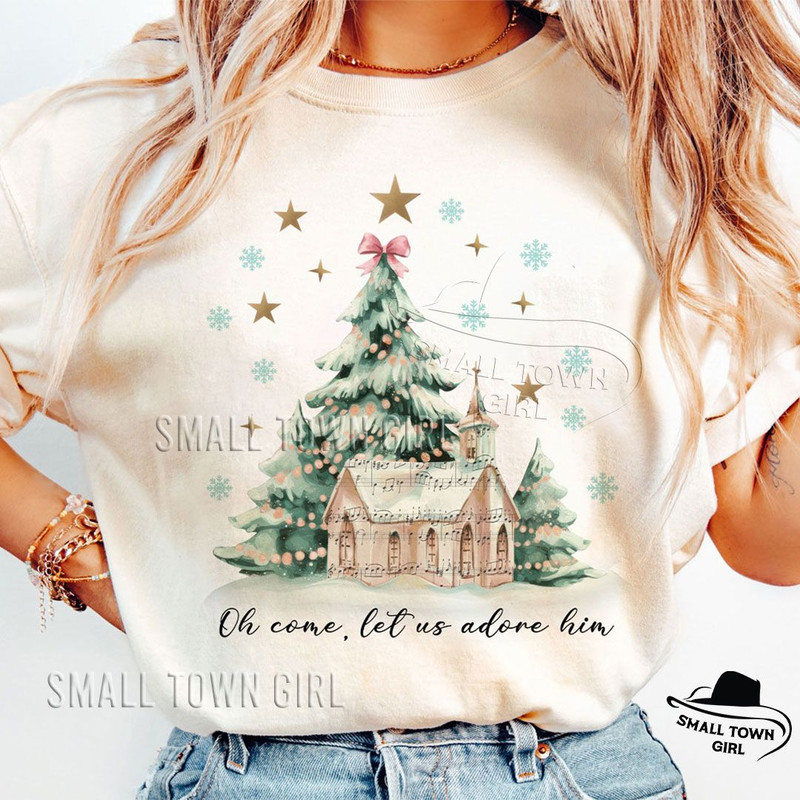 Oh Come Let Us Adore Him Christmas Tree Png Watercolor Christmas Tree Christmas Coquette Bow Tree P 1