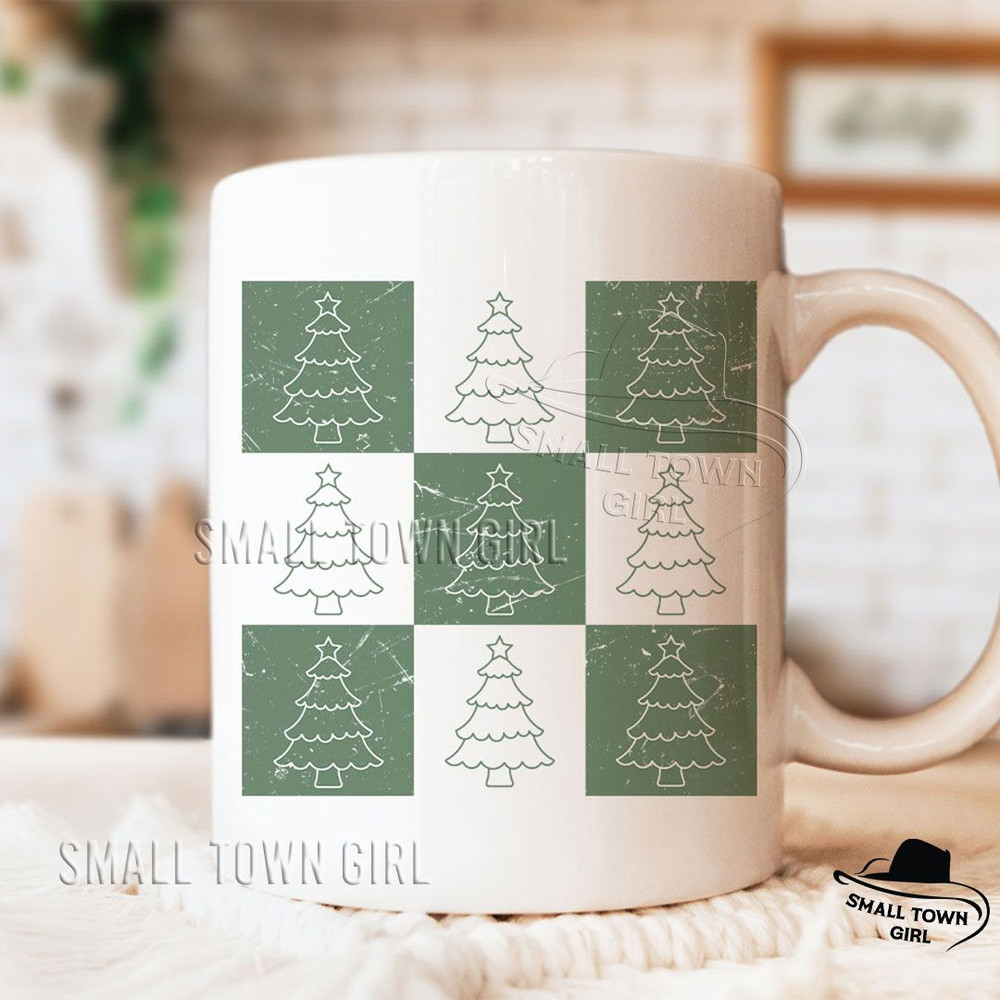 Retro Holiday Christmas Tree Sublimation Png Retro Christmas Tree Png Trendy Checkered Christmas Pn 6