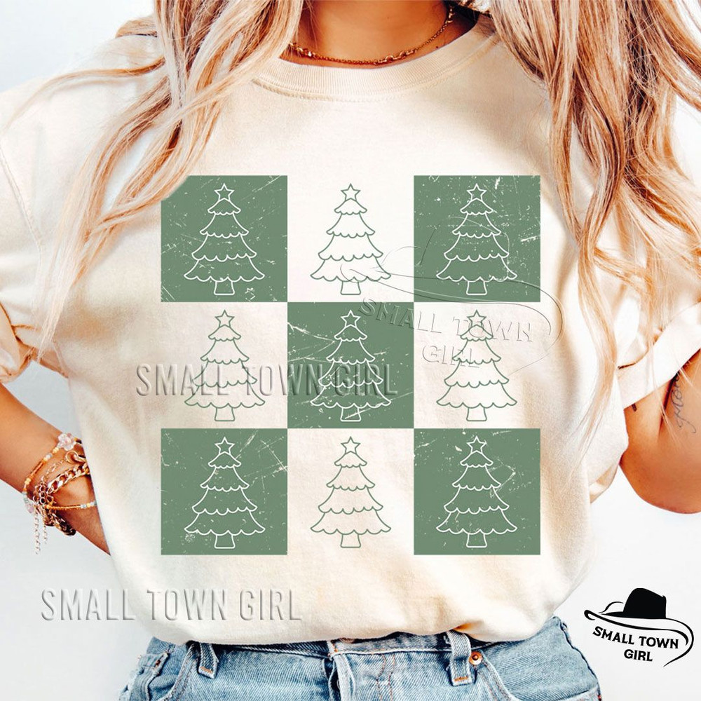 Retro Holiday Christmas Tree Sublimation Png Retro Christmas Tree Png Trendy Checkered Christmas Pn 1