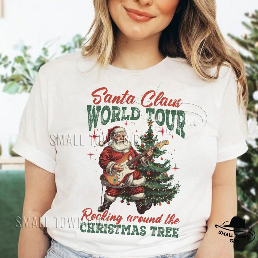 Retro Santa World Tour Christmas Tree Png Retro Santa Claus Png Vintage Christmas Png Funny Christm 2
