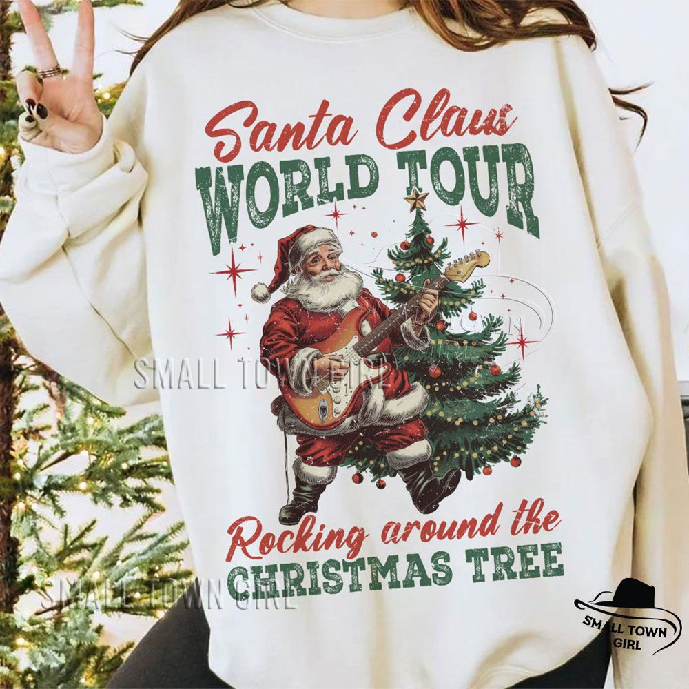 Retro Santa World Tour Christmas Tree Png Retro Santa Claus Png Vintage Christmas Png Funny Christm 3