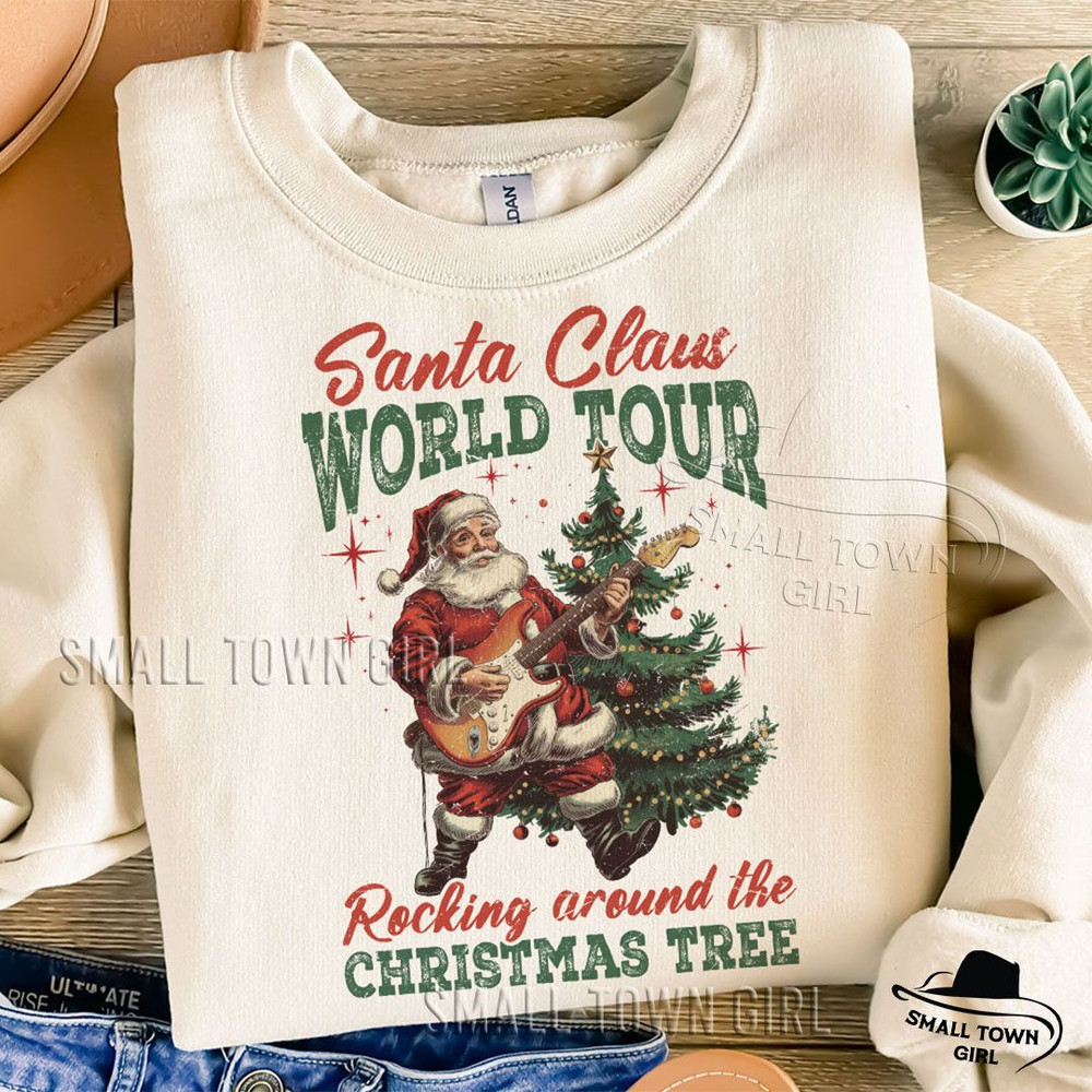 Retro Santa World Tour Christmas Tree Png Retro Santa Claus Png Vintage Christmas Png Funny Christm 4