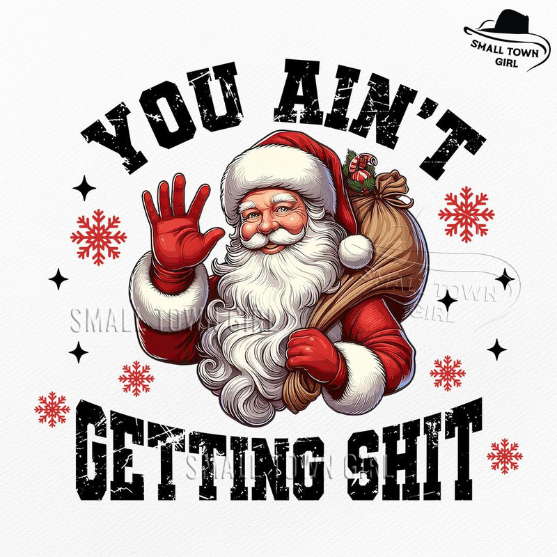 Christmas Santa You Aint Getting Shit Png Funny Christmas Santa Png Masculine Christmas Png Sassy X 0