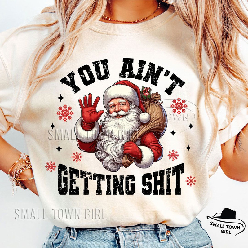 Christmas Santa You Aint Getting Shit Png Funny Christmas Santa Png Masculine Christmas Png Sassy X 1
