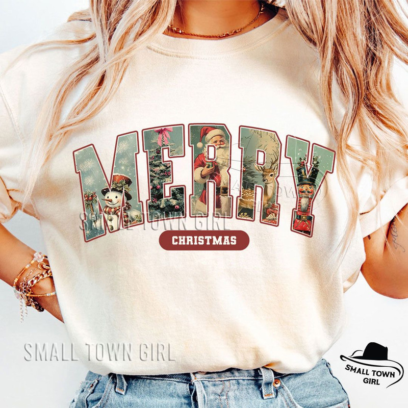 Retro Merry Christmas Santa Reindeer Png Retro Christmas Png Christmas Shirt Png Vintage Christmas  6