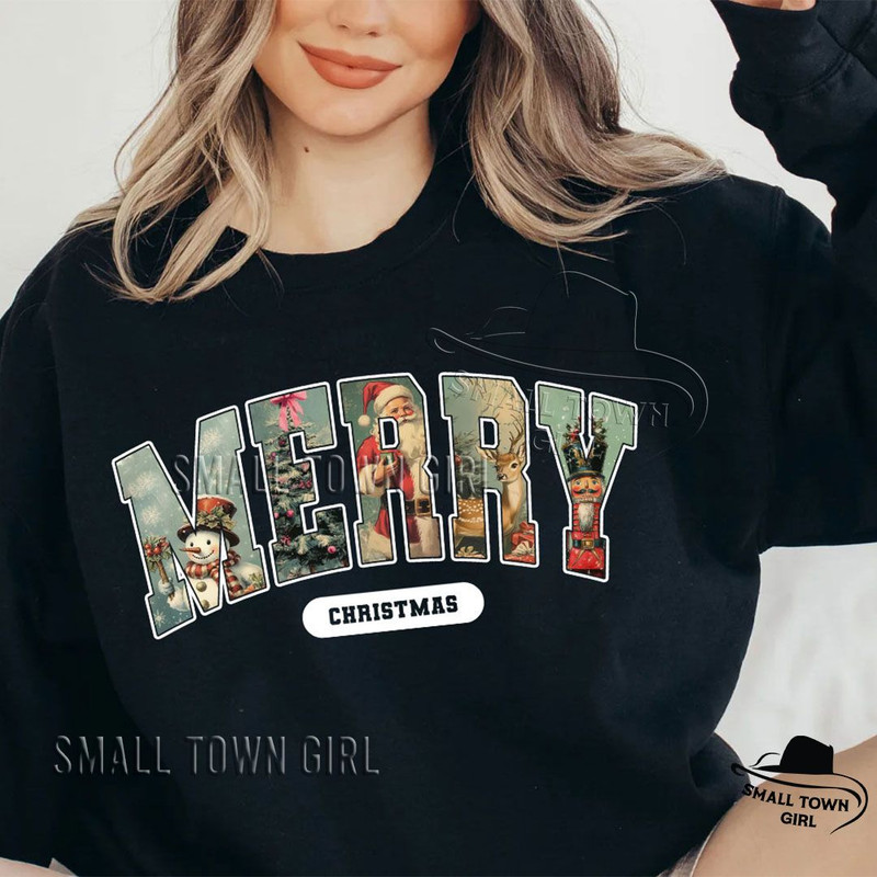 Retro Merry Christmas Santa Reindeer Png Retro Christmas Png Christmas Shirt Png Vintage Christmas  5