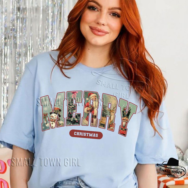 Retro Merry Christmas Santa Reindeer Png Retro Christmas Png Christmas Shirt Png Vintage Christmas  7