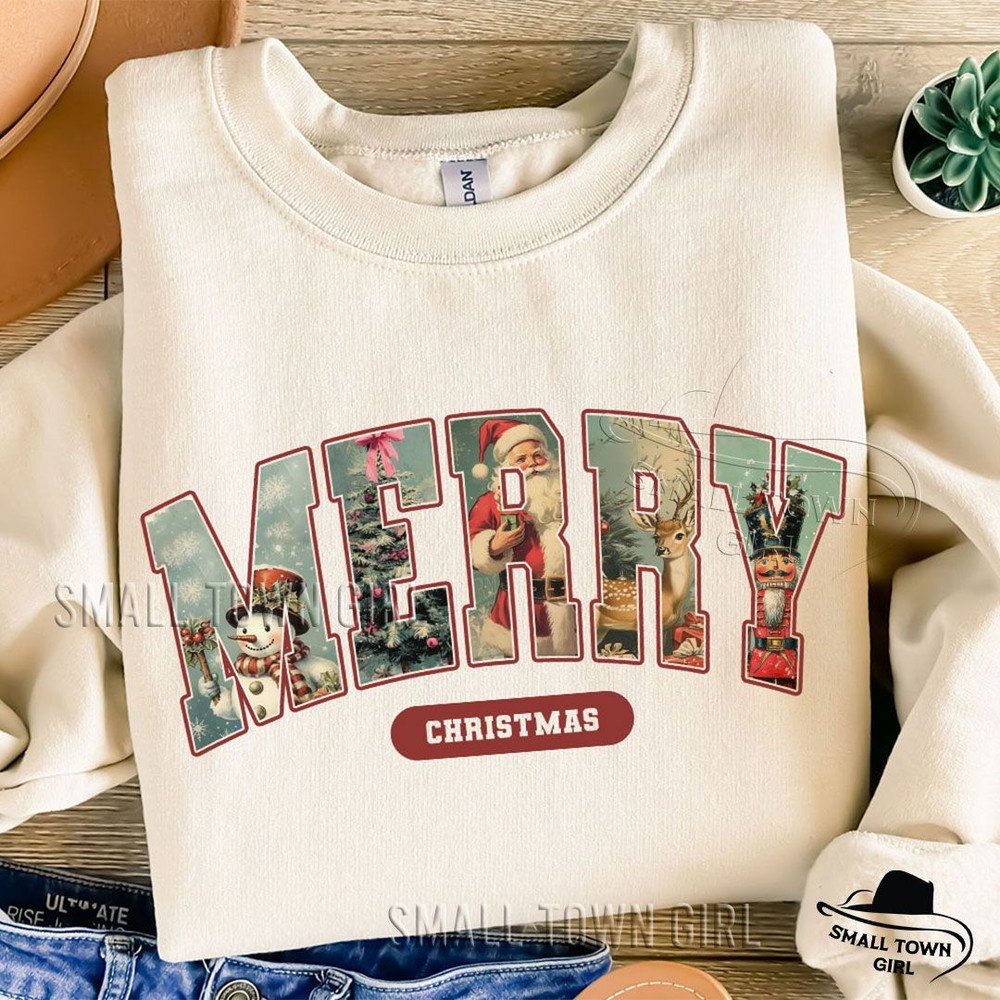 Retro Merry Christmas Santa Reindeer Png Retro Christmas Png Christmas Shirt Png Vintage Christmas  1