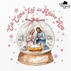 oh come let us adore him pink christmas png, oh come let us adore him png, nativity scene christmas png