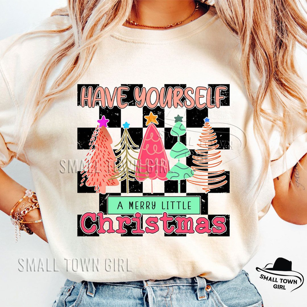 Have Yourself A Merry Little Christmas Png Retro Checker Christmas Christmas Tree Png Pink Christma 1