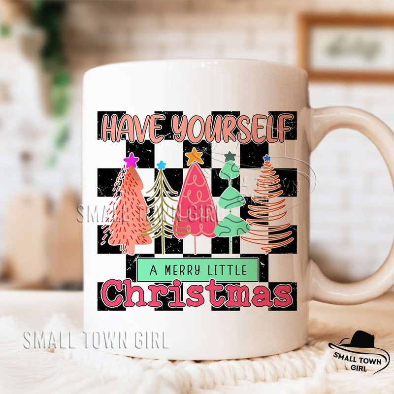 Have Yourself A Merry Little Christmas Png Retro Checker Christmas Christmas Tree Png Pink Christma 5
