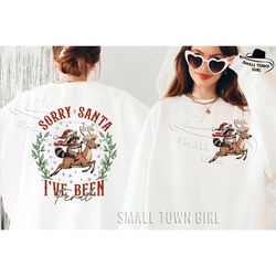 sorry santa feral christmas front back png, christmas raccoon png, retro christmas png, funny christmas png