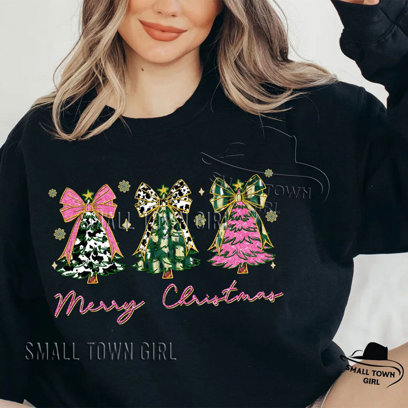 Pink Coquette Glitter Christmas Tree Png Girly Christmas Tree Design Nana Colorful Christmas Coquet 2