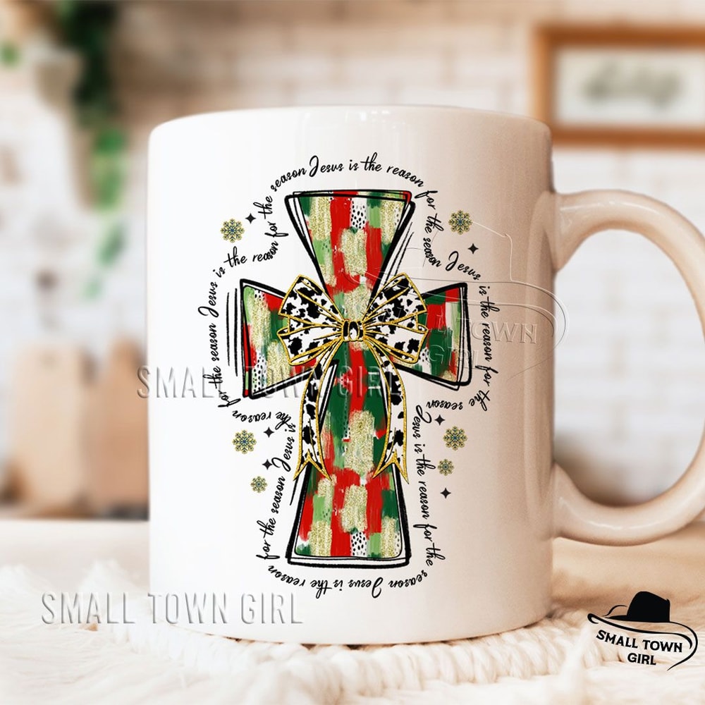 Colorful Coquette Glitter Jesus Cross Png Jesus Is The Reason Christmas Brushstroke Christmas Coque 5