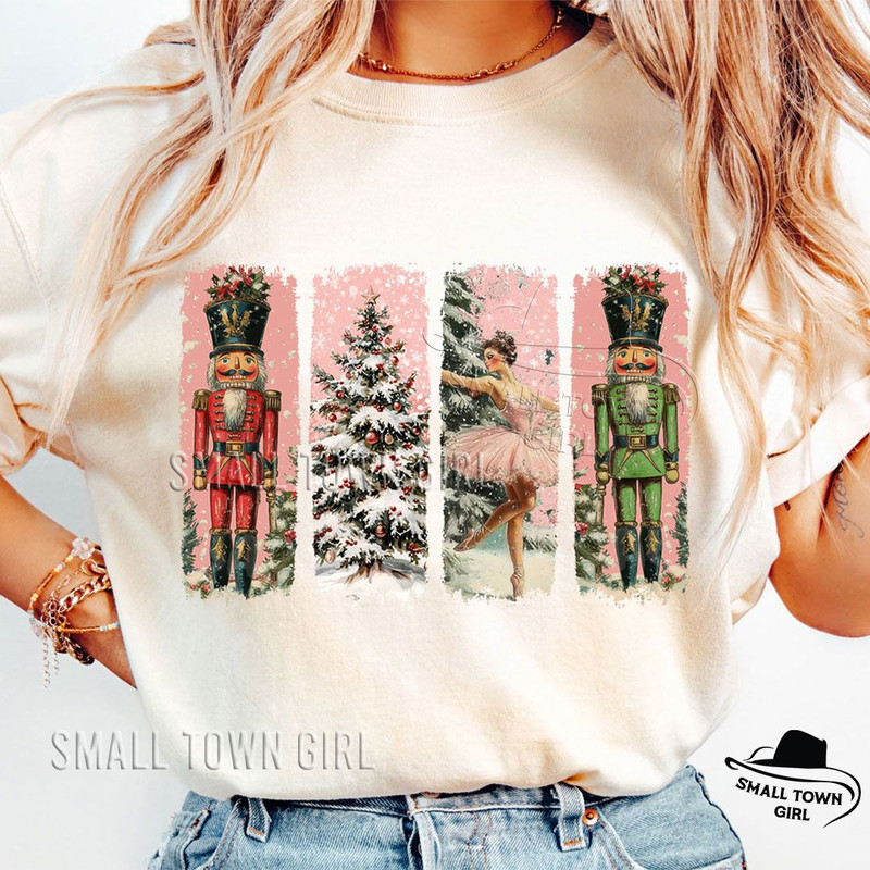 Retro Pink Nutcracker Ballet Christmas Png Preppy Christmas Png Holiday Vibes Png Nutcracker Ballet 1
