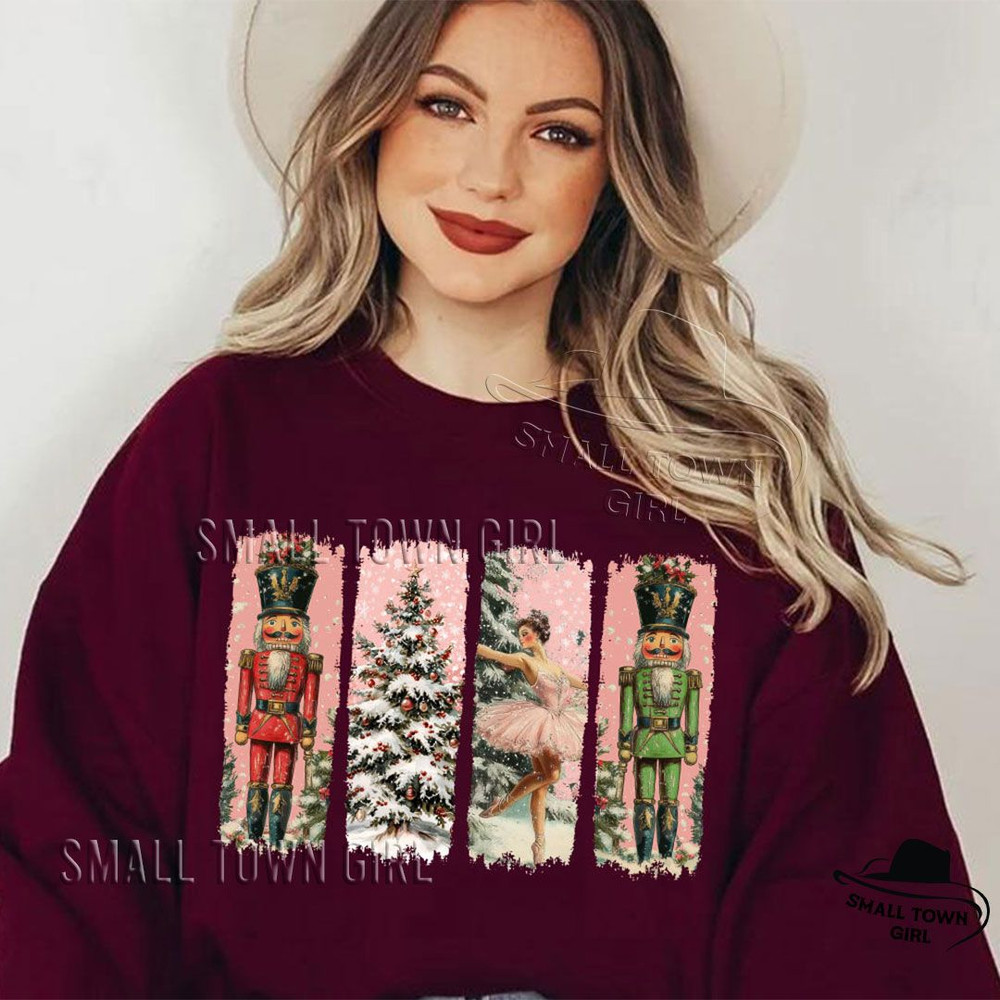 Retro Pink Nutcracker Ballet Christmas Png Preppy Christmas Png Holiday Vibes Png Nutcracker Ballet 3