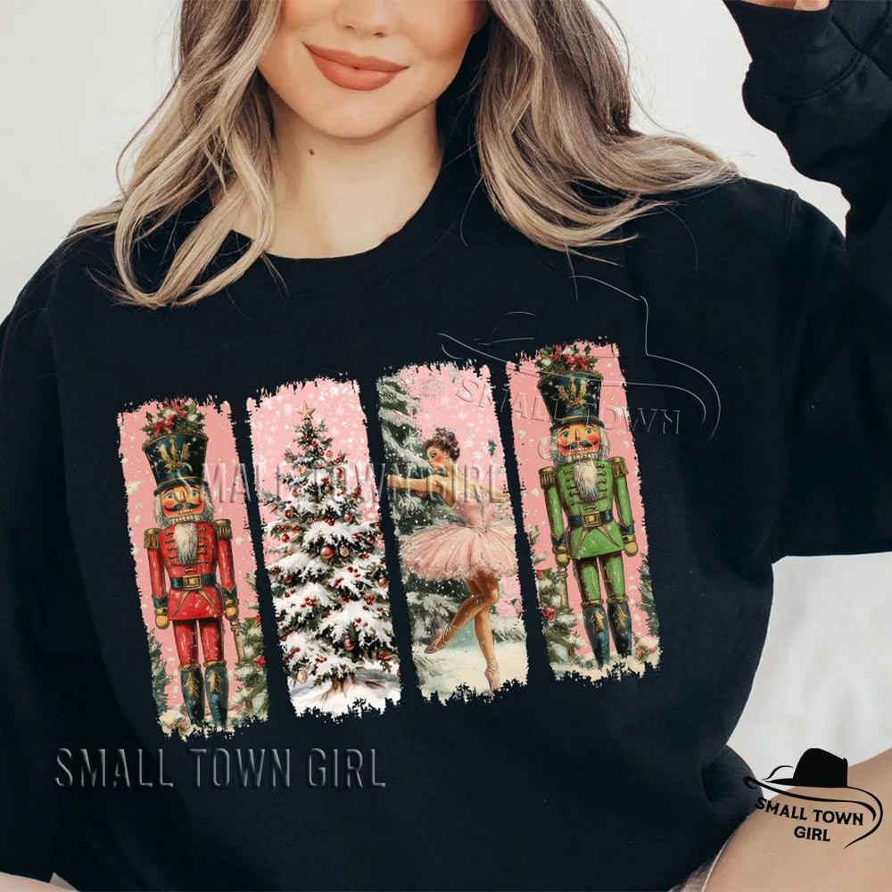 Retro Pink Nutcracker Ballet Christmas Png Preppy Christmas Png Holiday Vibes Png Nutcracker Ballet 4