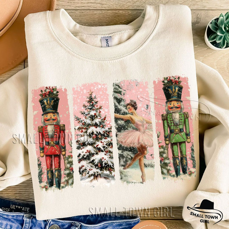 Retro Pink Nutcracker Ballet Christmas Png Preppy Christmas Png Holiday Vibes Png Nutcracker Ballet 6