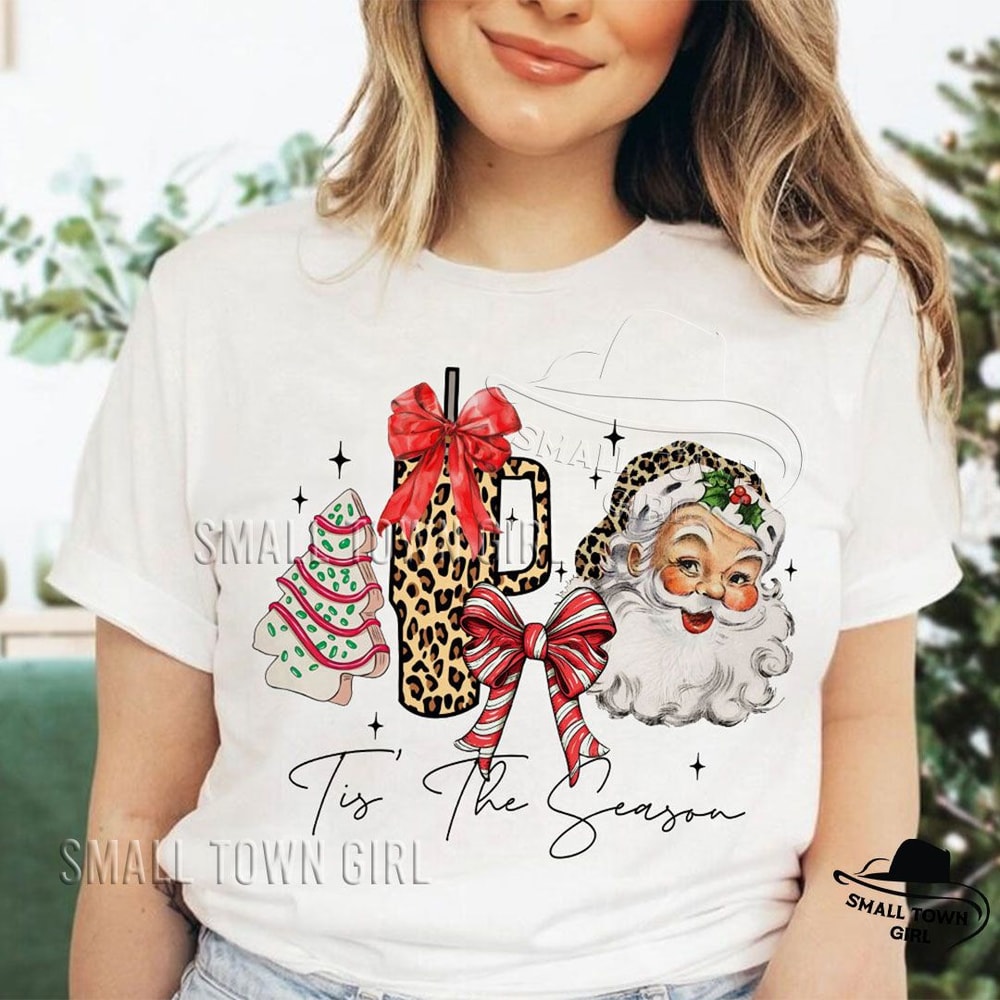 Tis The Season Leopard Santa Christmas Png Christmas Coquette Bow Png Santa Png Xmas Coquette Bow J 3