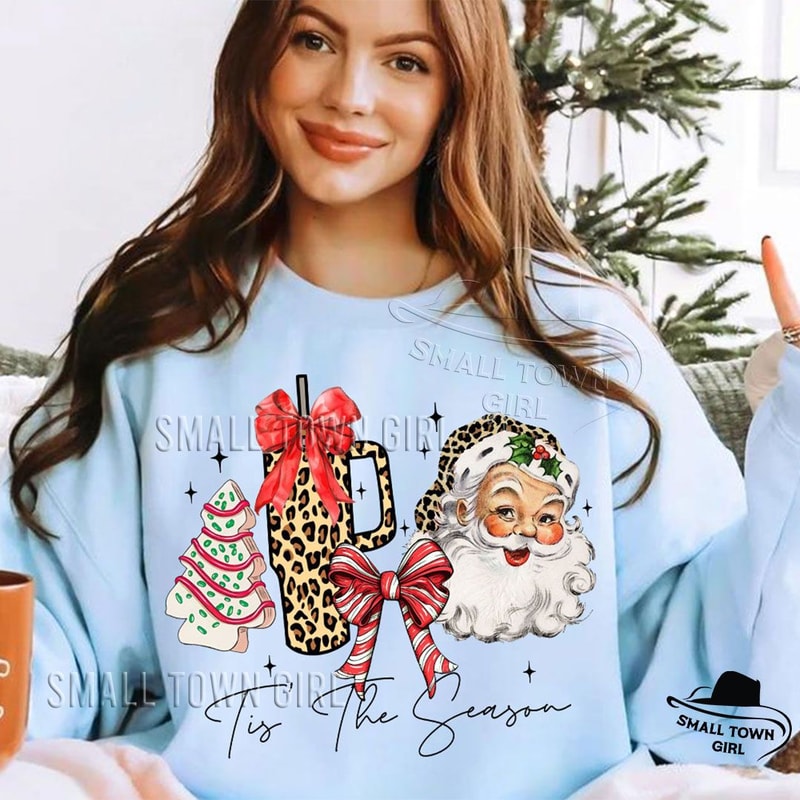 Tis The Season Leopard Santa Christmas Png Christmas Coquette Bow Png Santa Png Xmas Coquette Bow J 4