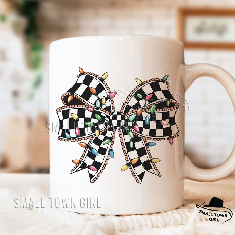 Checkered Coquette Christmas Lights Bow Png Checkered Christmas Png Christmas Lights Bow Png Christ 6