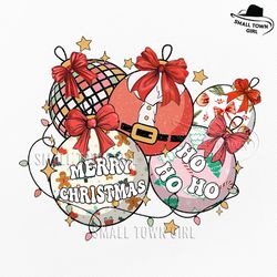 retro christmas ornaments coquette bow png, retro christmas ornaments png, christmas coquette bow png