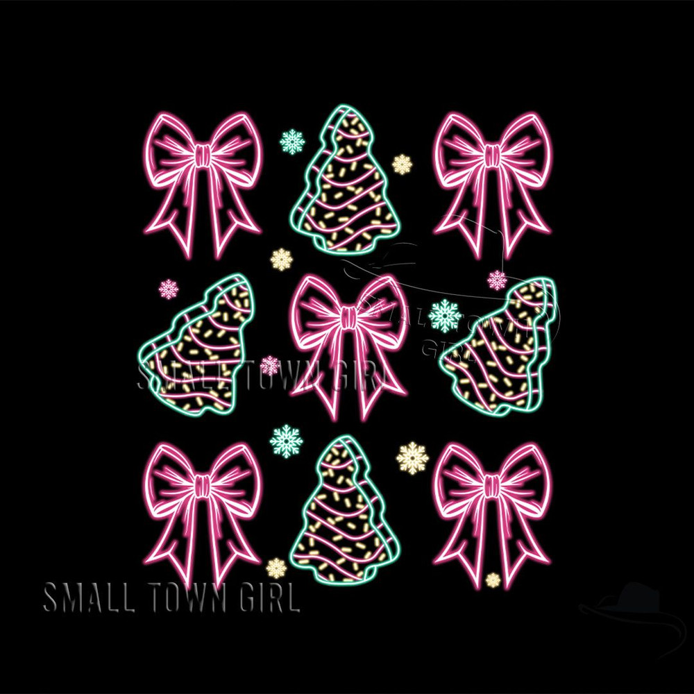 Neon Coquette Christmas Bow Tree Cake Png Christmas Png Neon Christmas Png Christmas Tree Cake Png 4