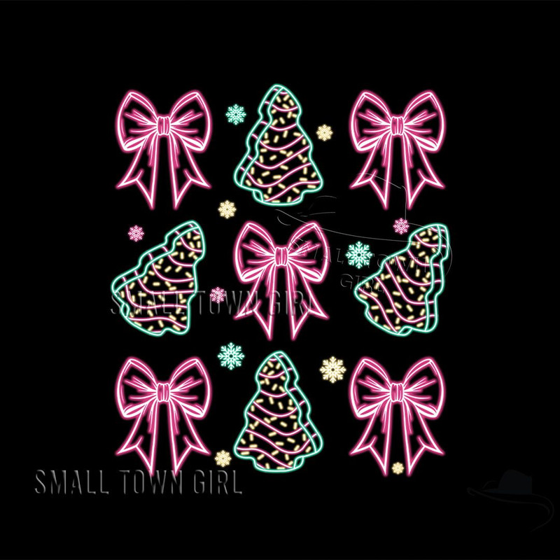 Neon Coquette Christmas Bow Tree Cake Png Christmas Png Neon Christmas Png Christmas Tree Cake Png 4