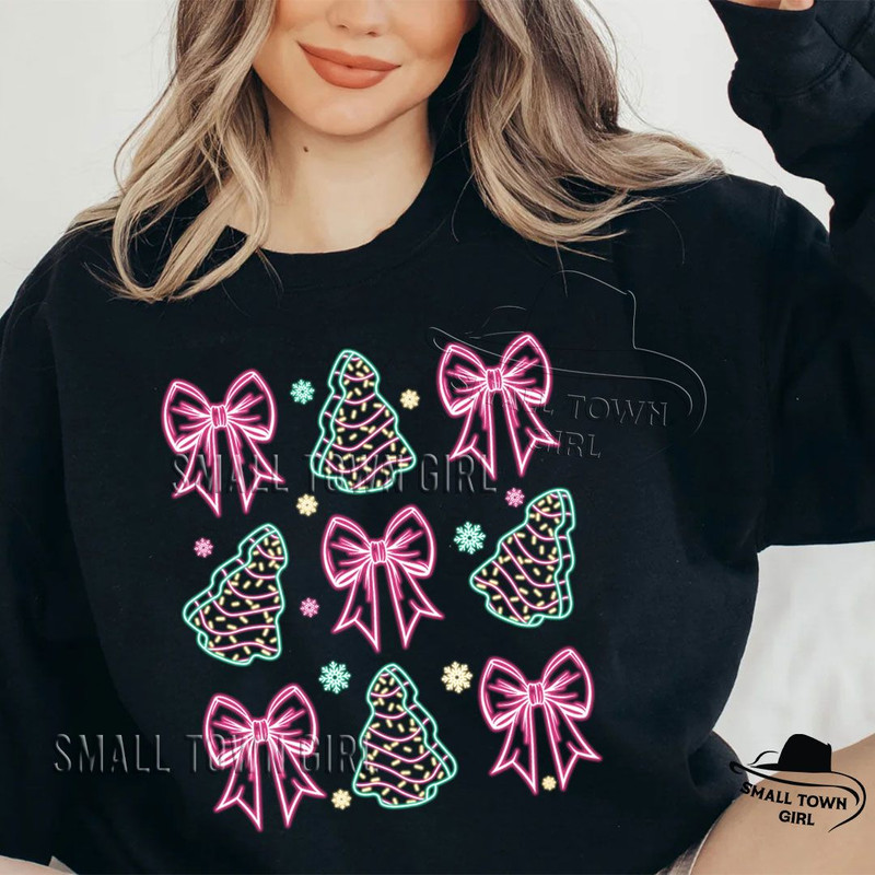 Neon Coquette Christmas Bow Tree Cake Png Christmas Png Neon Christmas Png Christmas Tree Cake Png 1